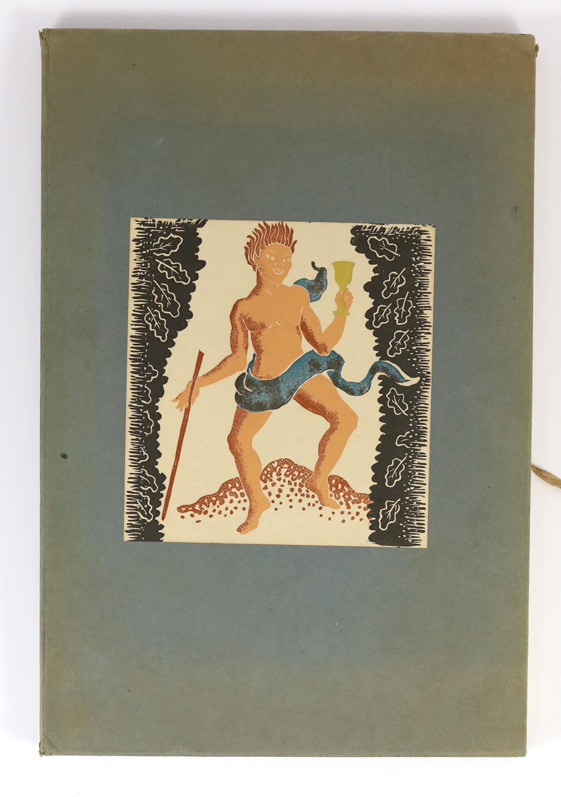 Nonesuch Press - Milton, John - The Mask of Comus, one of 950, folio, faux vellum with yapped edges, illustrated with 5 plates by M.R.H. Farrar, London, 1937, in slip case.